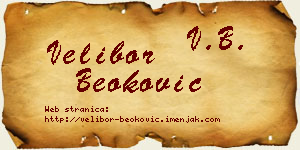 Velibor Beoković vizit kartica